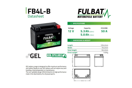 Akumulator Żelowy Bezobsługowy Fulbat Fb4l-B