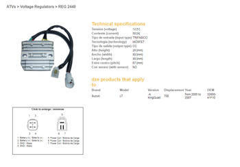 Dze regulator napięcia suzuki lt-a 700 king quad 05-07 (32800-41f10), mosfet (50a)