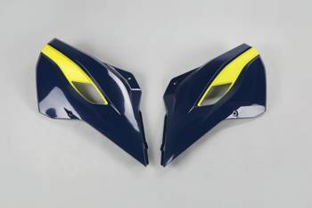 Osłony chłodnicy husqvarna tc/te 125, fc/tx/te/fe 250, tc/te/tx 300, fc/fe 350, fc/fe 450, fe 501 '14-16, tc 250 '16, kolor niebieski/żółty