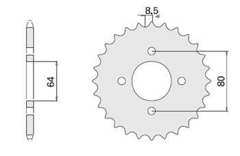 Zębatka tylna 834 37 (834-37) yamaha tt-r 110 , dt-r 50 '96-'99