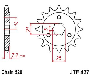 Zębatka przednia 437 16 suzuki dr600/650 '85-'95 (+3) (jtf437.16)