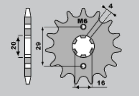 Zębatka przednia 425 14 suzuki ts 125x '90-'96 , rg 80 '88-'93 (-1) (jtf425.14)