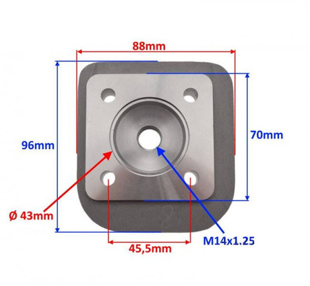 Głowica cylindra skuter Suzuki Ad Tgb 60cm Morini