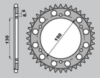 ZĘBATKA TYLNA 298 40 C45 HONDA NS 400R '85-'88, VFR 400R '86 (JTR298.40)* (ŁAŃC. 530) (MADE IN ITALY)