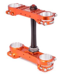 PÓŁKI ZAWIESZENIA PRZEDNIEGO ROCS PRO TRIPLE CLAMPS KTM SX/EXC '14-'22; SX-F/EXC-F/TPI '15-'22; GAS GAS EC/ECF/MC/MCF '21-'22; HUSQVARNA FC/FE/TC/TE/TEI '17-'23 (OFFSET 20MM-22MM) KOLOR POMARAŃCZOWY