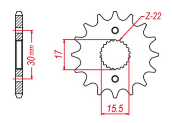 Zębatka przednia 332 13 honda cr 80/85 '87-'07 (-2) (jtf1256.13)