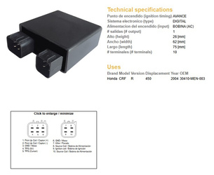 Dze moduł zapłonu cdi honda crf 450r '04 (30410-men-003)