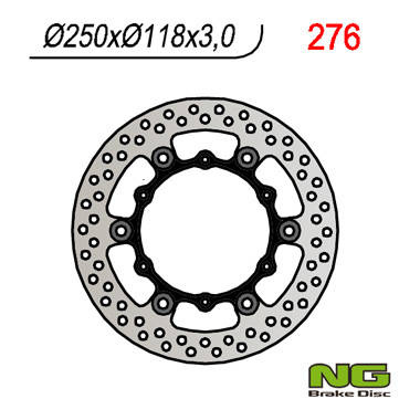 Tarcza hamulcowa przód yamaha yz/yzf/wrf 01-19 pływająca (250x118x3)(6x6,50mm), suzuki rm 125/250 '99-'10