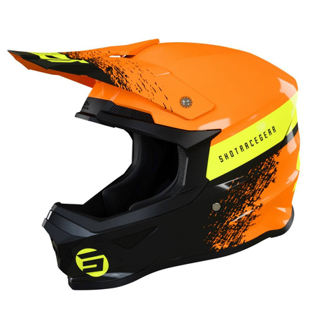 Kask enduro junior dziecięcy Shot Furious Roll Kid pomarańczowy/czarny/żółty połysk