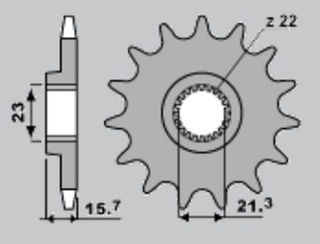 zębatka przednia 441/14z. yamaha xt 600 '89-'98, xtz 660 '91-'98 (-1)