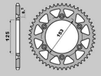 Zębatka tylna aluminiowa hon 52, 28952