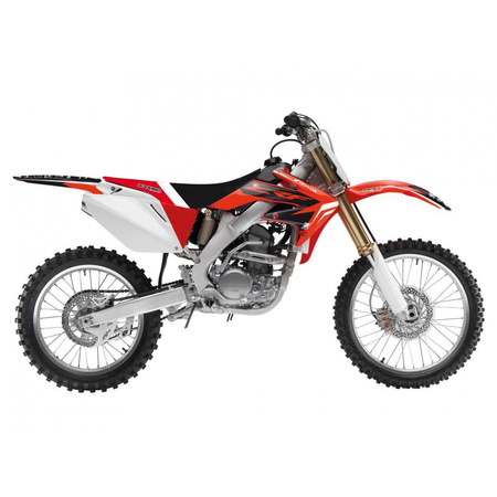 Komplet naklejek (oklein) + pokrowiec/poszycie na siedzenie honda crf 250 '04-'09, crf 250 x '04-'20 dream 4 kolor czerwony/czarny