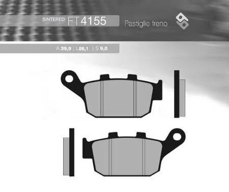 Klocki hamulcowe kh496 spiek metaliczny (złote) honda cb 500r/x '13-'16, cb 650f '14-'16, cbr 650/ctx 700 tył (ft 4155)