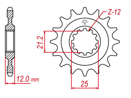 Zębatka przednia 823 14 husqvarna 125/240/250/350/400/430/500 '83-'89, husaberg fc/fe 350 '96-'01, fc/fe 400 '96-'03, fe 501 '96-'01, fe 600