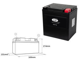 Landport akumulator hvt-2 12v 30ah 169x131x174 heavy v-twin bezobsługowy - zalany (zwiększony prąd rozruchowy 400a) (prawy +) (2)