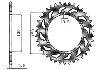 Zębatka tylna 236 45 honda nx 650 '88-'90, fmx 650 '05-'08, xr 600 88-90 (jtr245/3.45)* (łańc. 520) (430945jt)