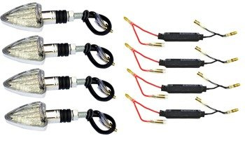 KIERUNKOWSKAZY LED CHROM STRZAŁKA Z OPORNIKAMI 20W