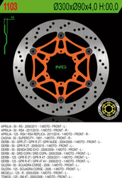 Tarcza hamulcowa przód aprilia rs 50/125 '11-'14 (rs4), rs50 '07-'08, derbi 50/80/125 (300x90x4) (6x6,5mm)