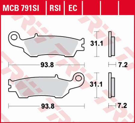 Klocki hamulcowe kh450 eco organic yamaha yz 125 '08-, wr-f 250/450 '15-, yz-f 450 '08-, przód