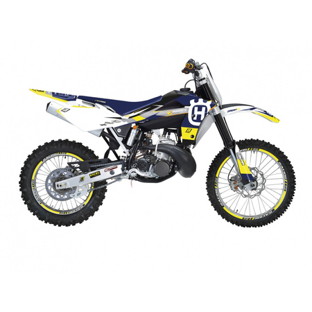 KOMPLET NAKLEJEK (OKLEIN) HUSQVARNA CR 125 '06-'08, WR 250/300 '06-'13 DREAM 5 KOLOR ŻÓŁTY NIEBIESKI BIAŁY