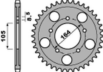 Zębatka tylna 4557 46 c45 gilera gp 800 '09-'19, aprilia srv 850 '12 (łańc. 525) (std.-1) (jtr-brak)