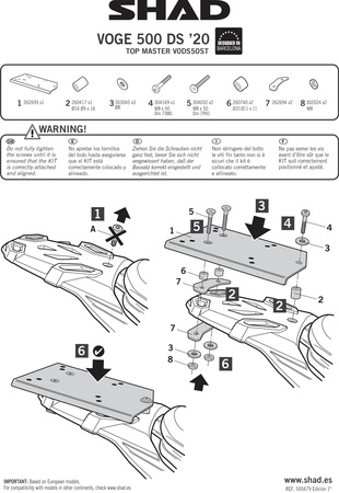 Stelaż kufra tylnego Shad do Voge 500DS