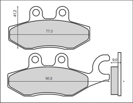 Klocki hamulcowe kh418 piaggio 125/250/300/350/400/500 (ft 3097)