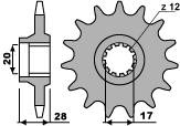 Zębatka przednia 550 16 18nc gilera 125 (84-88) (łańc. 428)