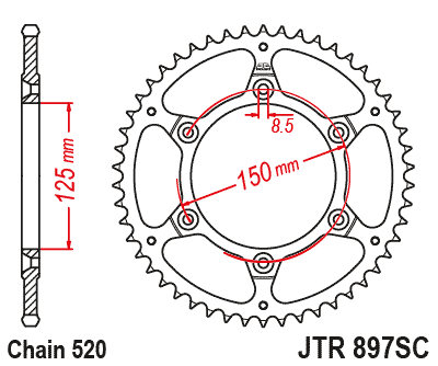 Zebatka Napędzana Jt Jtr897.52sc