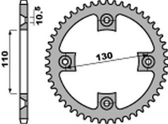 Zębatka tylna 4303 42 c45 honda trx 200 '91-'97, trx 400 '99-'14 (jtr1350.42) (łańc. 520)