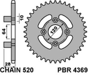 Zębatka tylna 4369 41 c45 honda ax1 250 (00-05) (łańc. 520)