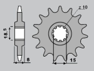 Zębatka przednia 599 11 aprilia 50 af-1 '92-'92, 50 pegaso '92-'93, 50 red rose '92-'05, malaguti 50 fifty evolution '91-'98, rieju 50 drac '96-'97
