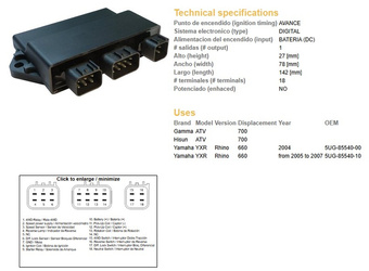 Dze moduł zapłonu cdi yamaha yxr660 rhino 04-07