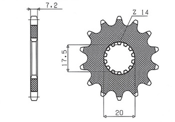 Zębatka przednia 577 16 yamaha dt 125r '93-'06 (jtf558.16) (łańc. 428) (57716jt)