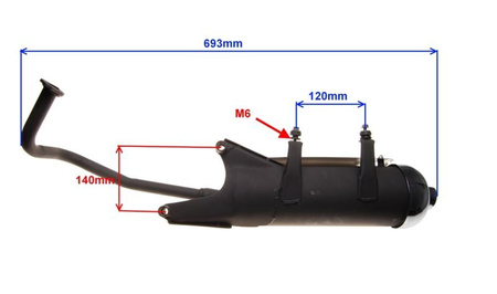 Tłumik kompletny skuter Romet RXL 4T Magnus Carave oraz inne 50 4T