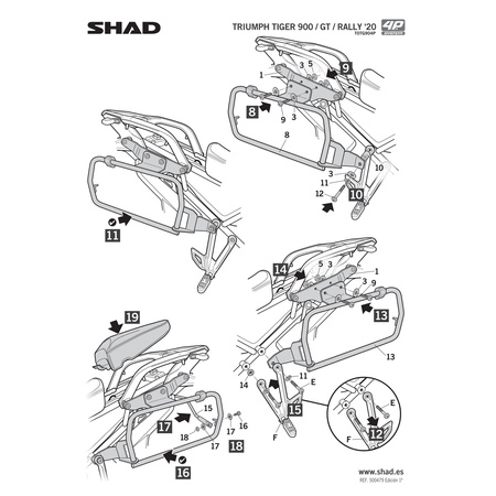 Stelaż do kufrów bocznych Shad 4P Terra do Triumph Tiger 900 GT/RALLY