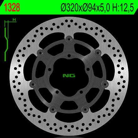 Tarcza hamulcowa przód honda vfr 1200f / dct '10-'17 (320x94x5,0) (5x6,5mm) (bez abs)