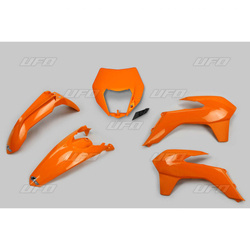 Komplet plastików ktm exc/excf '14-'16 kolor pomarańczowy (z osłoną lampy) (kt524e127)