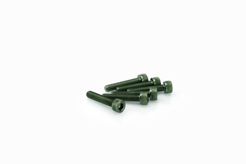 Śruby z anodyzowanego aluminium blister 6 śrub imbusowych m5x25mm zielone