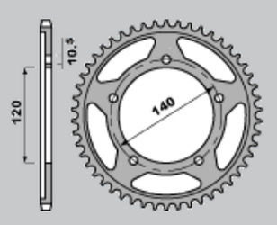 Zębatka tylna 4398 43 suzuki / triumph (179243jt)
