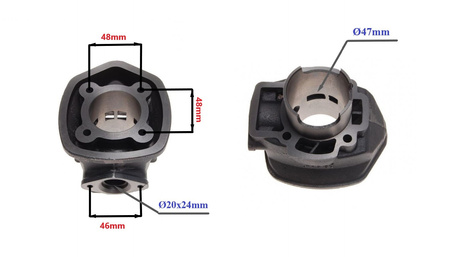 Cylinder żeliwny z głowicą pięciokątną power force aprilia sr piaggio nrg zip 47mm 2t