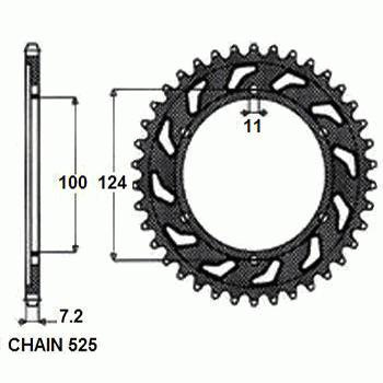 Zebatka napedzana stalowa sunstar sunr1-4436-40