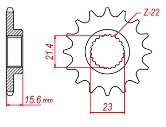 Zębatka przednia 441 15  yamaha xt 600 '89-'98, xtz 660 '91-'98 (jtf577.15rb) (łańc. 520)