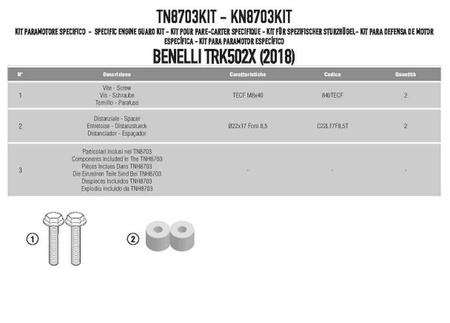 Zestaw montażowy gmoli tn8703 benelli trk 502x (18-20)