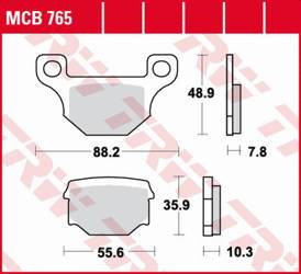 Klocki hamulcowe kh093 organic aprilia rx 125 '08-'13, derbi senda/terra/gpr 125 '08-'16, gas gas ec 250/300 '12-'16, rijeju maraton 125 '09-, tył