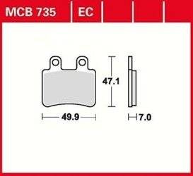 KLOCKI HAMULCOWE TRW MCB735