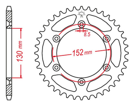Zębatka tylna 4500 46 kolor aprilia sxv 450/550 '06-'12 (jtr706.46)