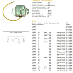 Dze regulator napięcia yamaha yfs 200 blaster 88-03, yfz 350 banshee 87-03, tt 350/600 (oem-82f-81910-a0) monofaza