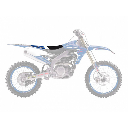 Pokrowiec/poszycie na siedzenie yamaha yzf 250 '19-'22, yzf 450 '18-'19, dream 4, kolor czarny/ niebieski/ biały