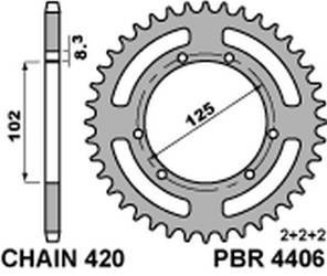 Zębatka tylna 4406 53 f derbi senda 50r/sm 00-12 (łańc. 420) (jtr1132.53)